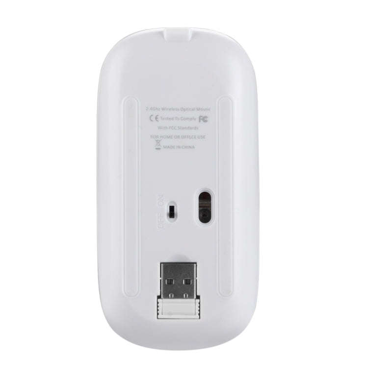 HXSJ M80 2.4GHz Wireless 1600DPI Three-speed Adjustable Optical Mute Mouse (White)