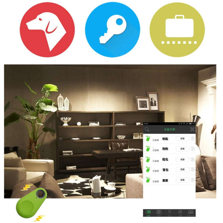iTAG Smart Wireless Bluetooth V4.0 Tracker Finder Key Anti- lost Alarm Locator Tracker(Green)