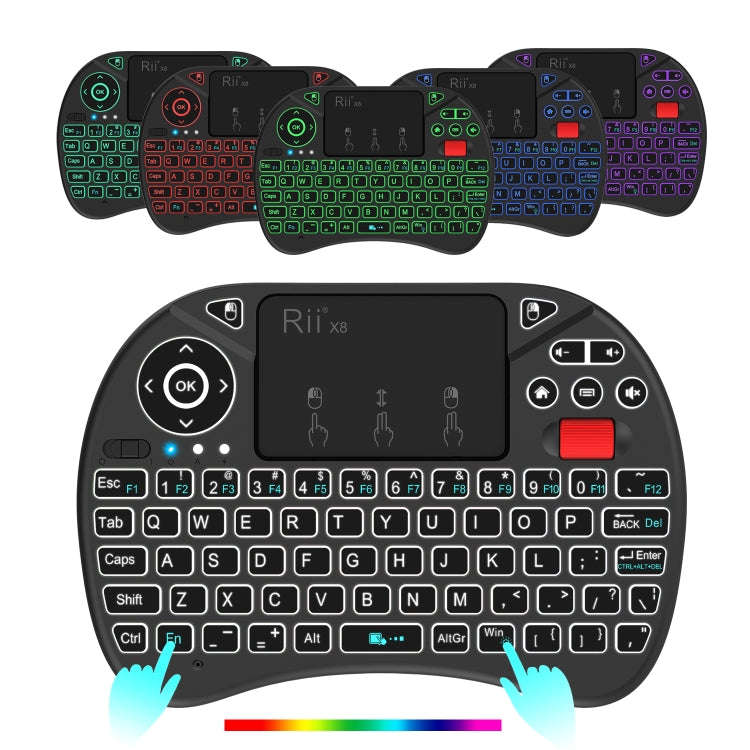Rii X8 RT716 2.4GHz Mini Wireless QWERTY 71 Keys Keyboard, 2.5 inch Touchpad Combo with Backlight...