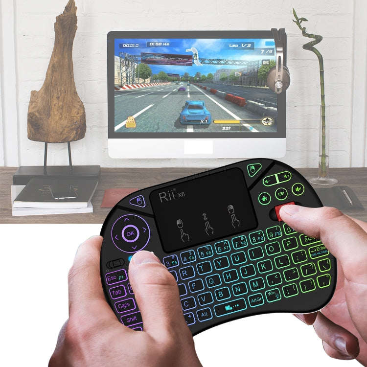 Rii X8 RT716 2.4GHz Mini Wireless QWERTY 71 Keys Keyboard, 2.5 inch Touchpad Combo with Backlight...