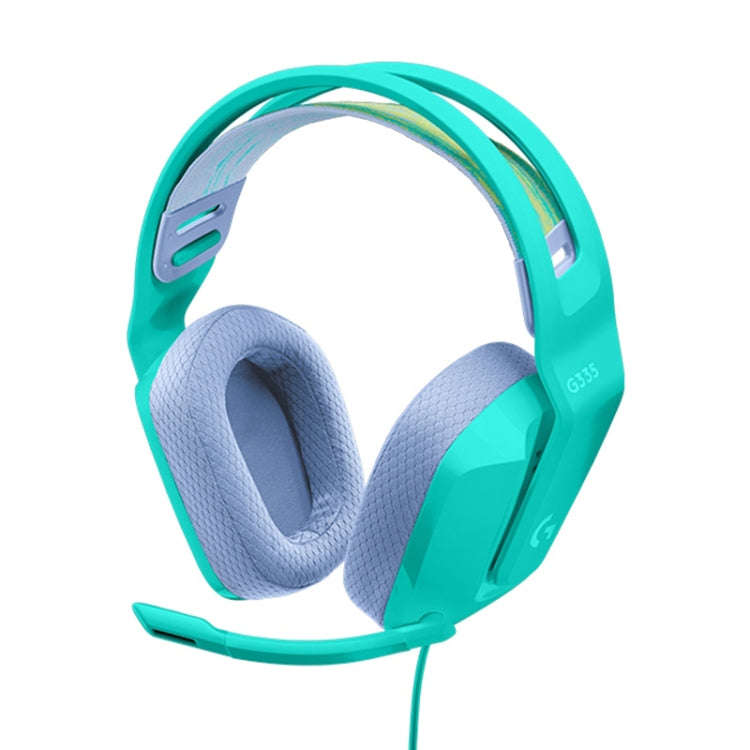 Logitech G335 Foldable Wired Gaming Headset with Microphone (Green)