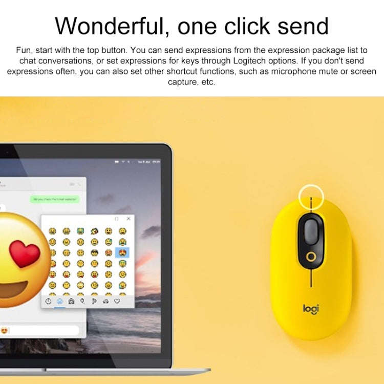 Logitech Portable Office Wireless Mouse (Yellow)