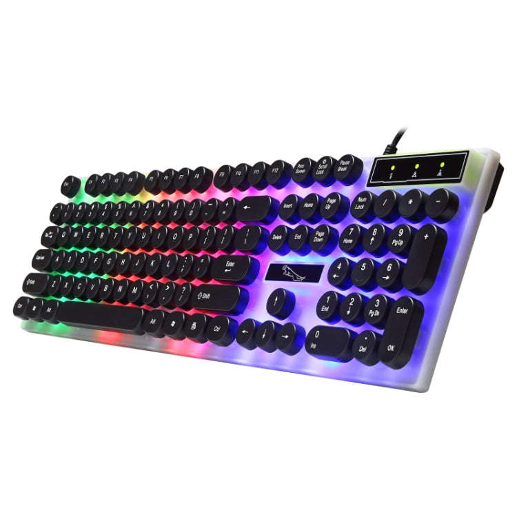 Chasing Leopard G21 USB 104-keys Waterproof Floating Round Punk Keycap Colorful Backlight Mechani...