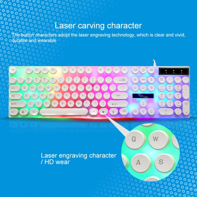 Chasing Leopard G21 USB 104-keys Waterproof Floating Round Punk Keycap Colorful Backlight Mechani...