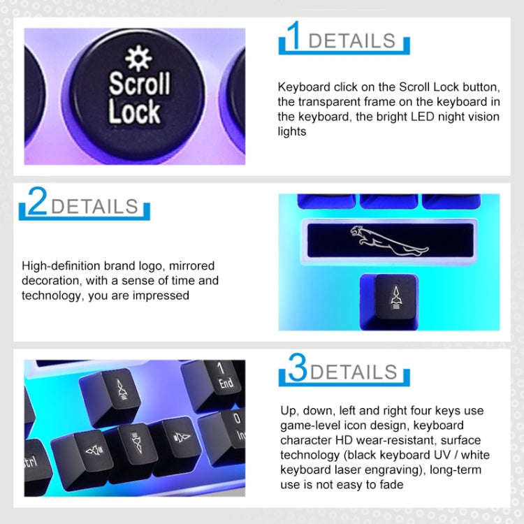 Chasing Leopard G21 USB 104-keys Waterproof Floating Round Punk Keycap Colorful Backlight Mechani...