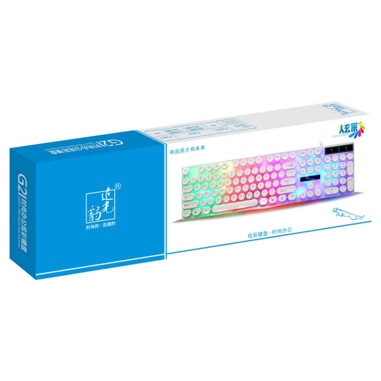 Chasing Leopard G21 USB 104-keys Waterproof Floating Round Punk Keycap Colorful Backlight Mechani...