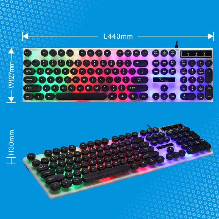 Chasing Leopard G21 USB 104-keys Waterproof Floating Round Punk Keycap Colorful Backlight Mechani...