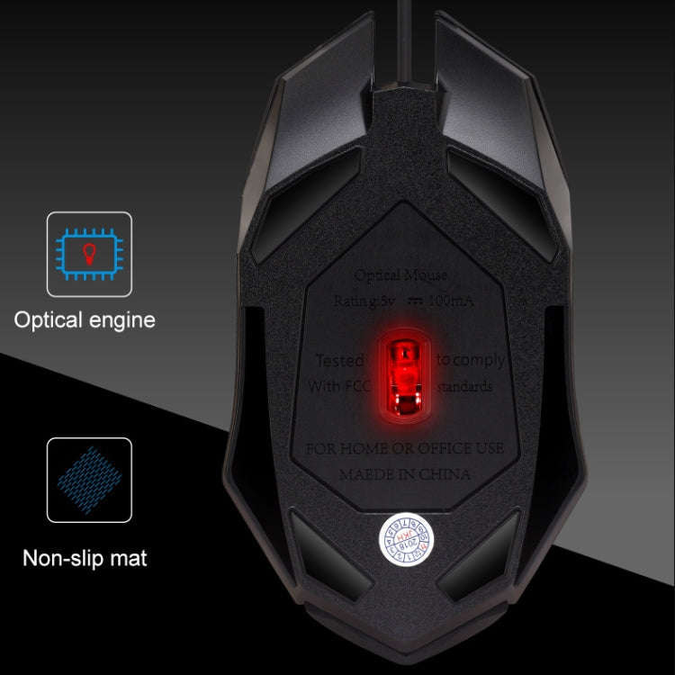 Chasing Leopard K2 USB LED Backlight 1600DPI Three-speed Adjustable Wired Optical Gaming Mouse, L...