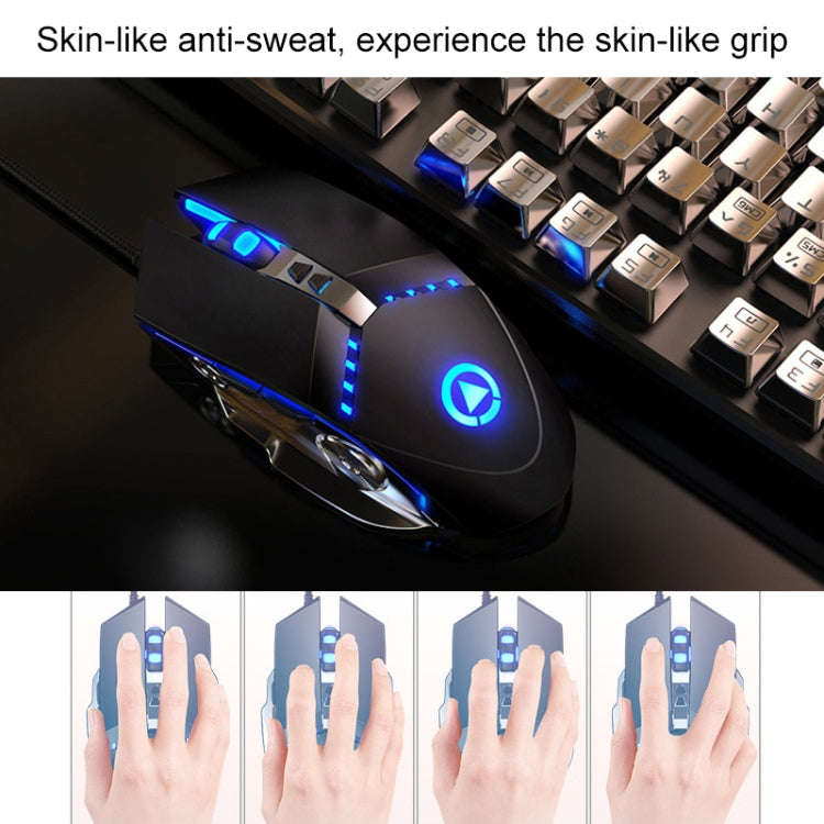 YINDIAO V2 Mechanical Feel Gaming Keyboard Mouse Set (White Rainbow Light)