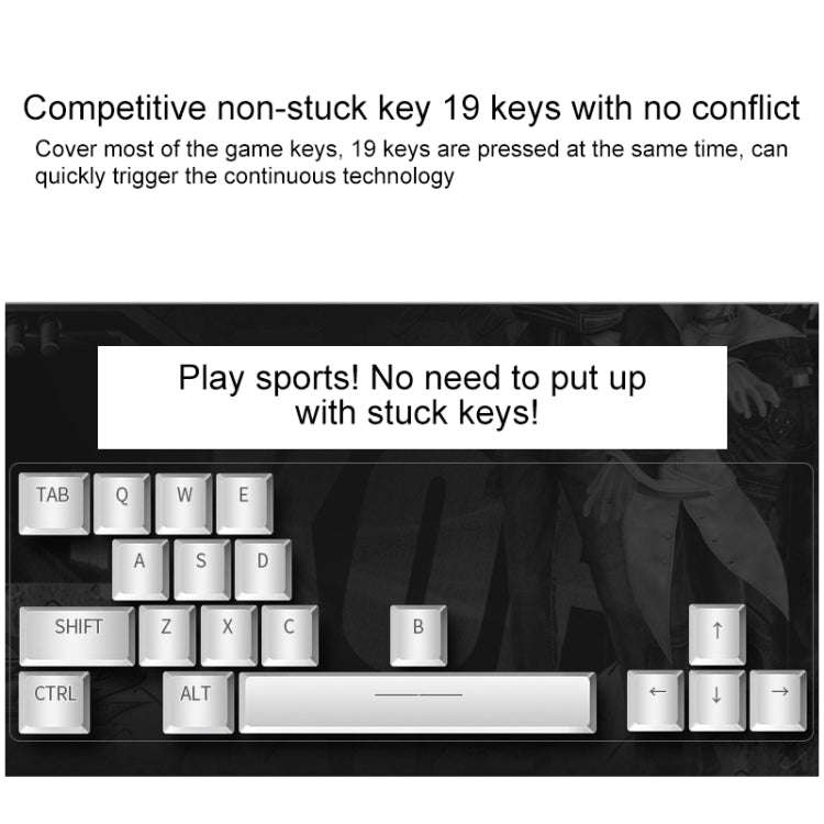 YINDIAO V2 Mechanical Feel Gaming Keyboard Mouse Set (Black Rainbow Light)