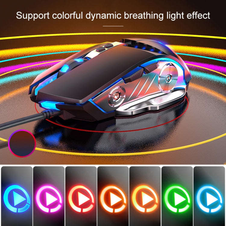 YINDIAO V2 Mechanical Feel Gaming Keyboard Mouse Set (Black Rainbow Light)