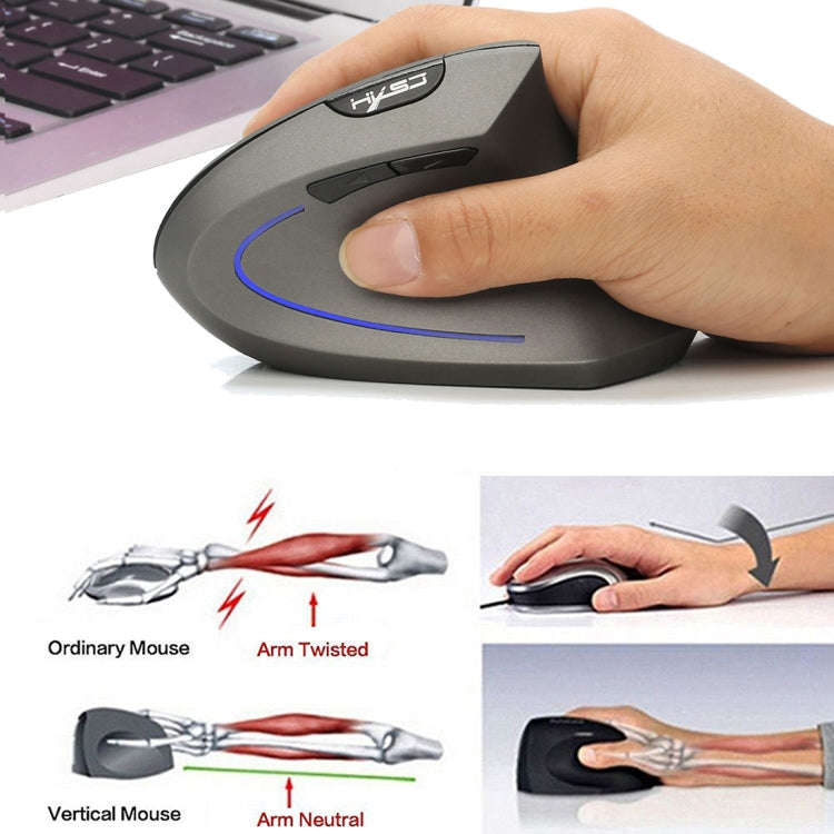 HXSJ T22 2.4GHz Wireless 4-Keys 2400 DPI Adjustable Ergonomics Optical Vertical Mouse