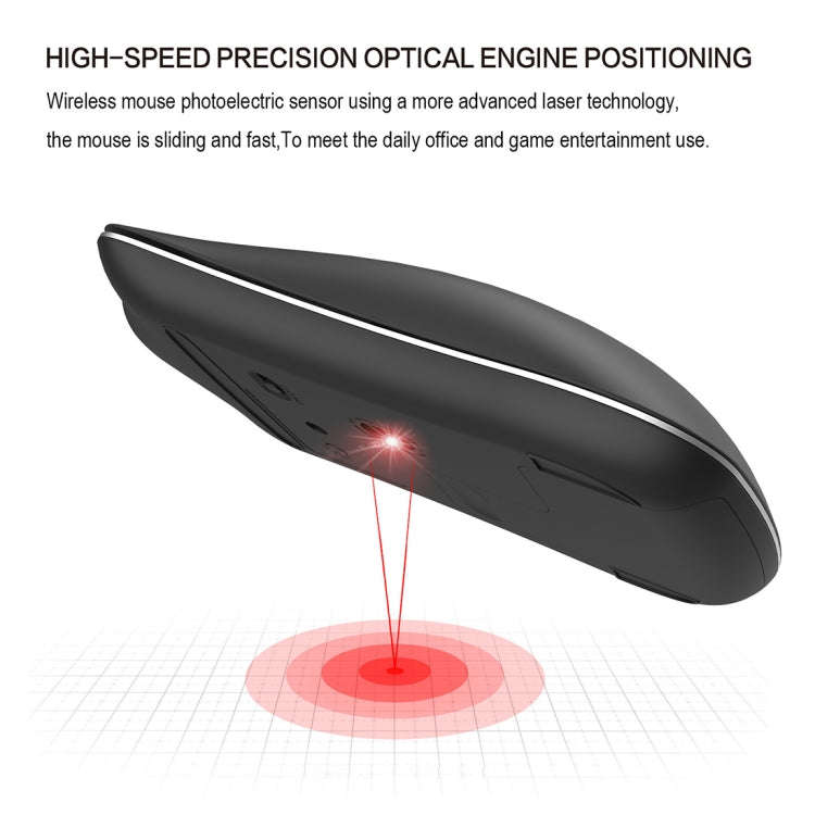 HXSJ T23 Bluetooth + 2.4GHz Wireless Dual Modes 4-Keys 1600 DPI Adjustable Ergonomics Optical Mouse