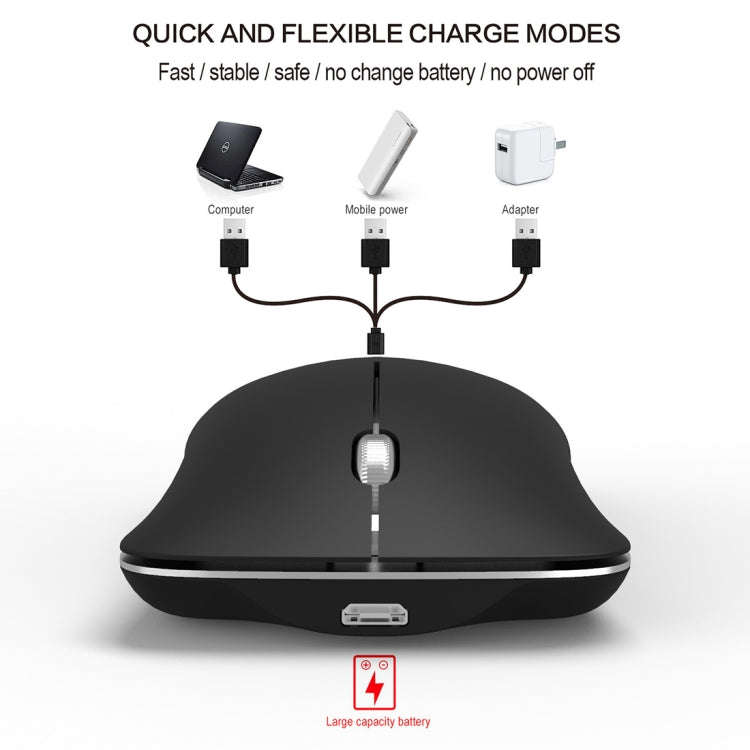 HXSJ T23 Bluetooth + 2.4GHz Wireless Dual Modes 4-Keys 1600 DPI Adjustable Ergonomics Optical Mouse