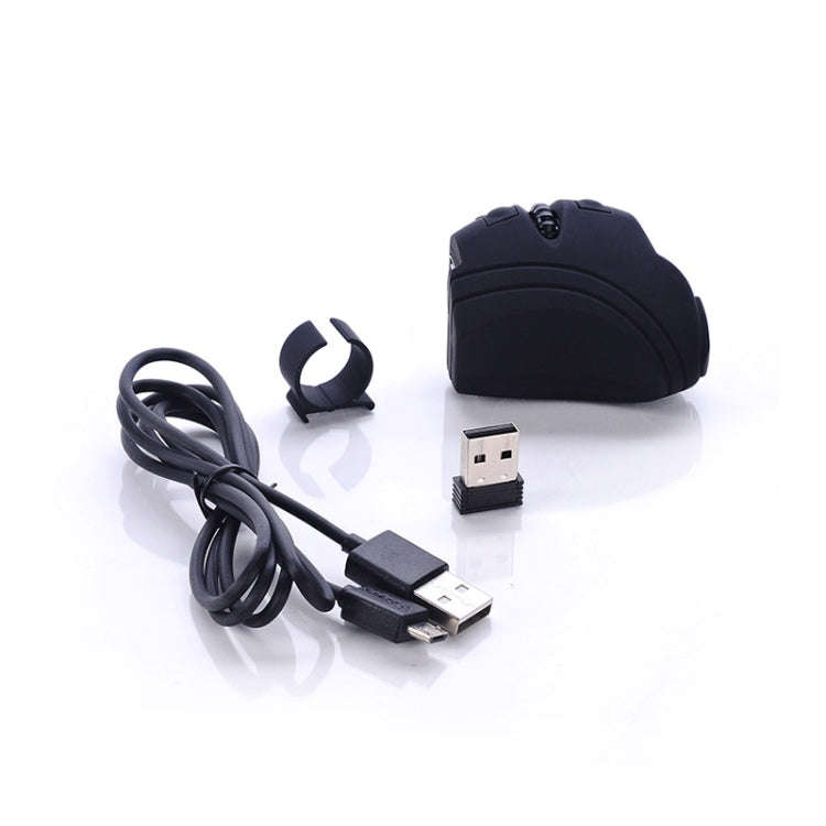 GM306DM 2.4G Lazy Finger Ring Mouse Rechargeable Wireless Mouse(Black)