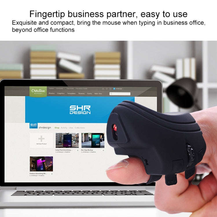 GM306DM 2.4G Lazy Finger Ring Mouse Rechargeable Wireless Mouse(Black)