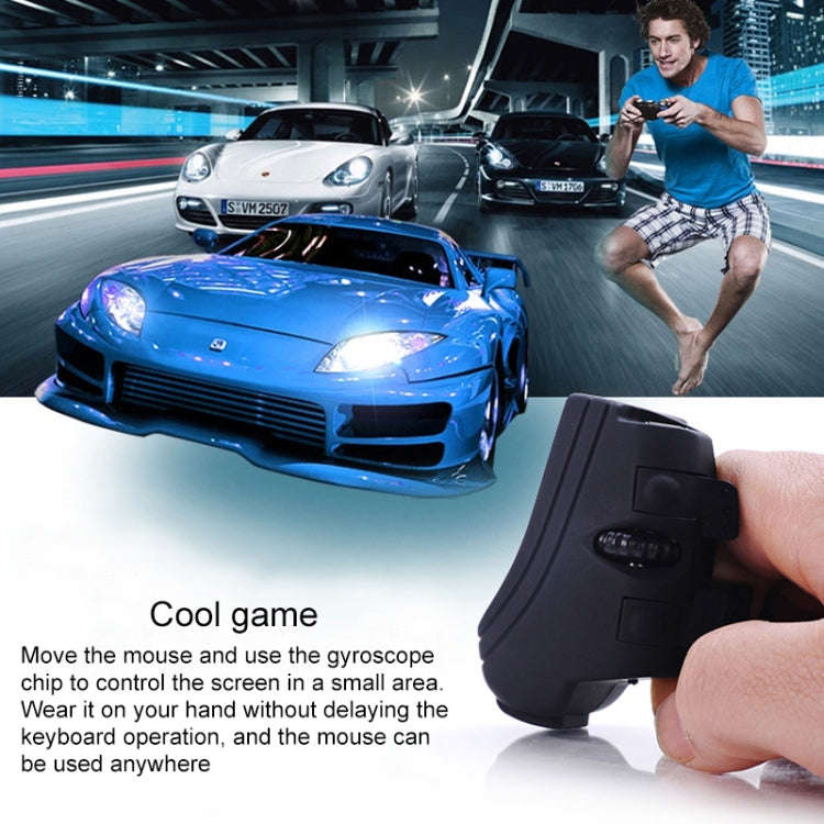 GM306DM 2.4G Lazy Finger Ring Mouse Rechargeable Wireless Mouse(Black)