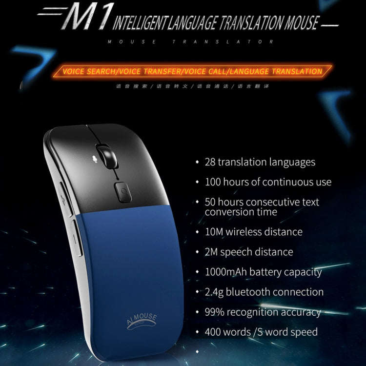 Boeleo BM01 Smart Voice Language Translation Wireless Mouse(Grey)