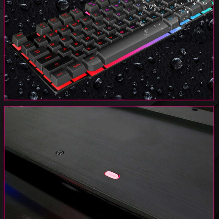 iMICE AK-600 Wired USB Floating Keycap Characters Glow Backlit Gaming Keyboard(Black)