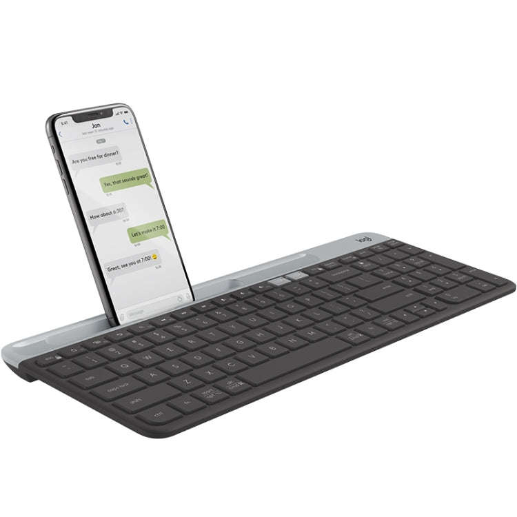 Logitech K580 Dual Modes Thin and Light Multi-device Wireless Keyboard with Phone Holder (Black)