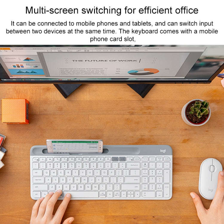Logitech K580 Dual Modes Thin and Light Multi-device Wireless Keyboard with Phone Holder (Black)