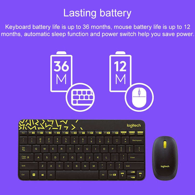 Logitech MK240 Nano Wireless Keyboard and Mouse Set(Black)