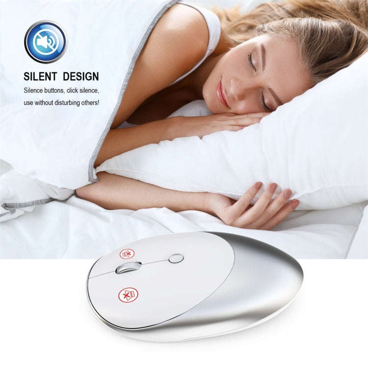 HXSJ T36 2.4G Bluetooth 5.0+3.0 Three-mode Silent Design Wireless Bluetooth Mouse (Silver)