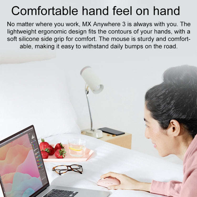 Logitech MX Anywhere 3S 4 Keys Wireless Bluetooth Dual Mode Mute Mouse (Pink)