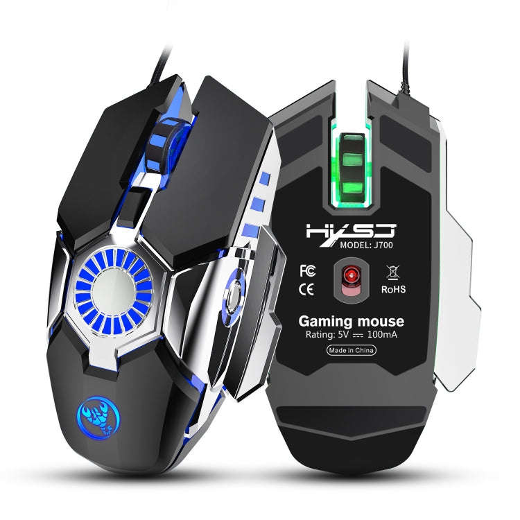HXSJ J700 Colorful Lighting Programmable E-sports Gaming Wired Mouse