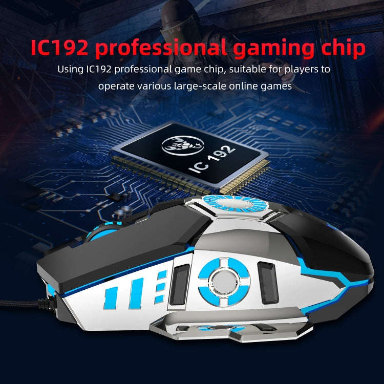 HXSJ J700 Colorful Lighting Programmable E-sports Gaming Wired Mouse