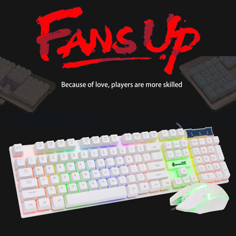 SHIPADOO D280 Wired RGB Backlight Mechanical Feel Suspension Keyboard + 3D Cool Mouse Kit for Lap...