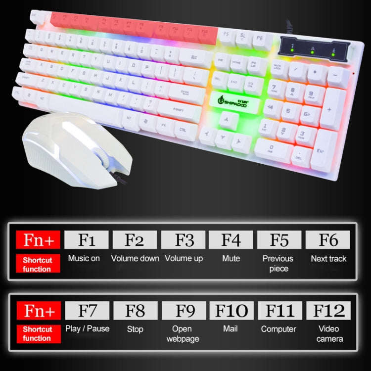 SHIPADOO D280 Wired RGB Backlight Mechanical Feel Suspension Keyboard + 3D Cool Mouse Kit for Lap...