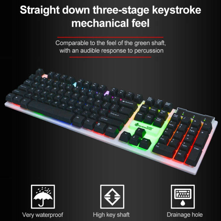 SHIPADOO D280 Wired RGB Backlight Mechanical Feel Suspension Keyboard + 3D Cool Mouse Kit for Lap...