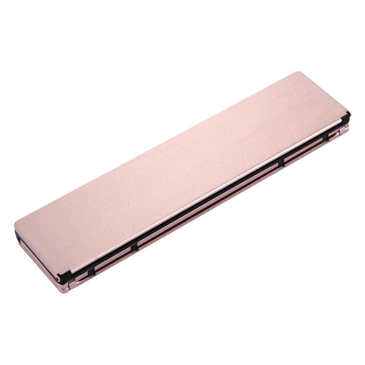 F18 Ultra-slim Rechargeable Foldable 58 Keys Bluetooth Wireless Keyboard with Holder(Rose Gold)