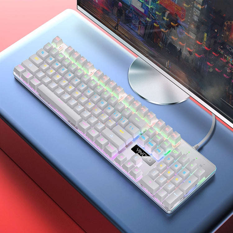 YINDIAO ZK-3 USB Mechanical Gaming Wired Keyboard, Blue Shaft (White)