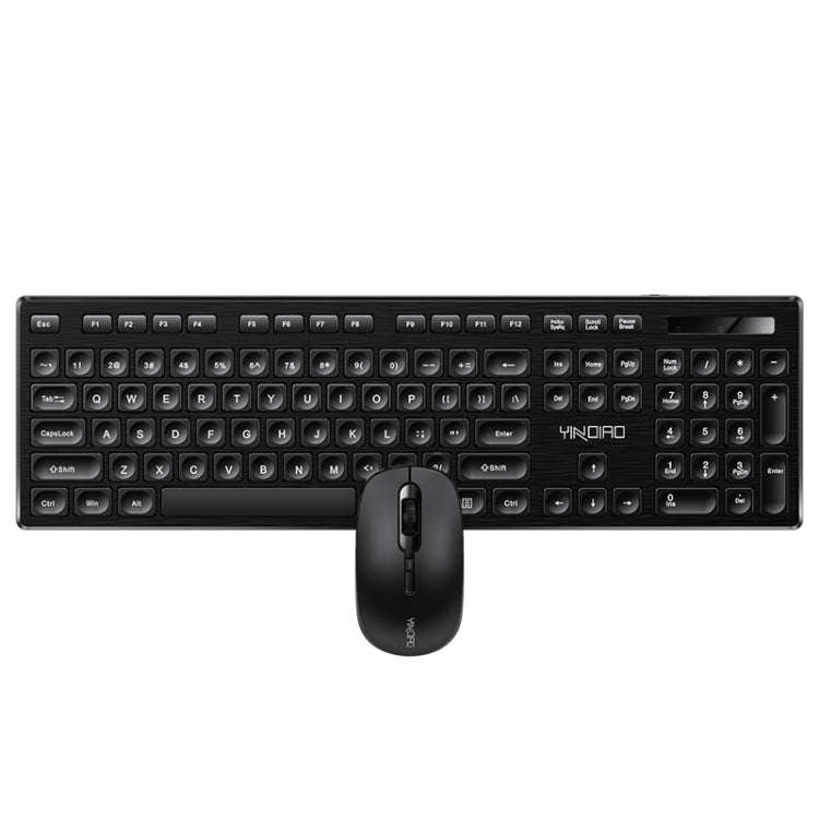 YINDIAO V3 Max Business Office Silent Wireless Keyboard Mouse Set (Black)