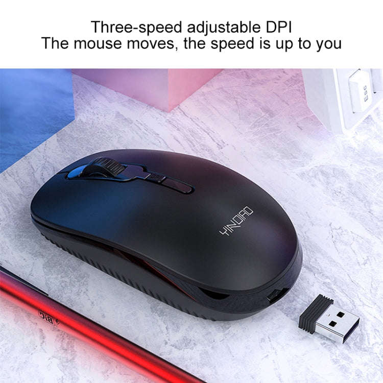 YINDIAO V3 Max Business Office Silent Wireless Keyboard Mouse Set (White)