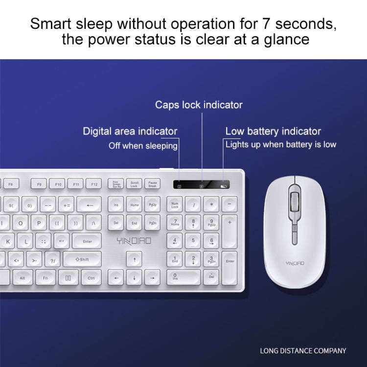 YINDIAO V3 Max Business Office Silent Wireless Keyboard Mouse Set (Black)