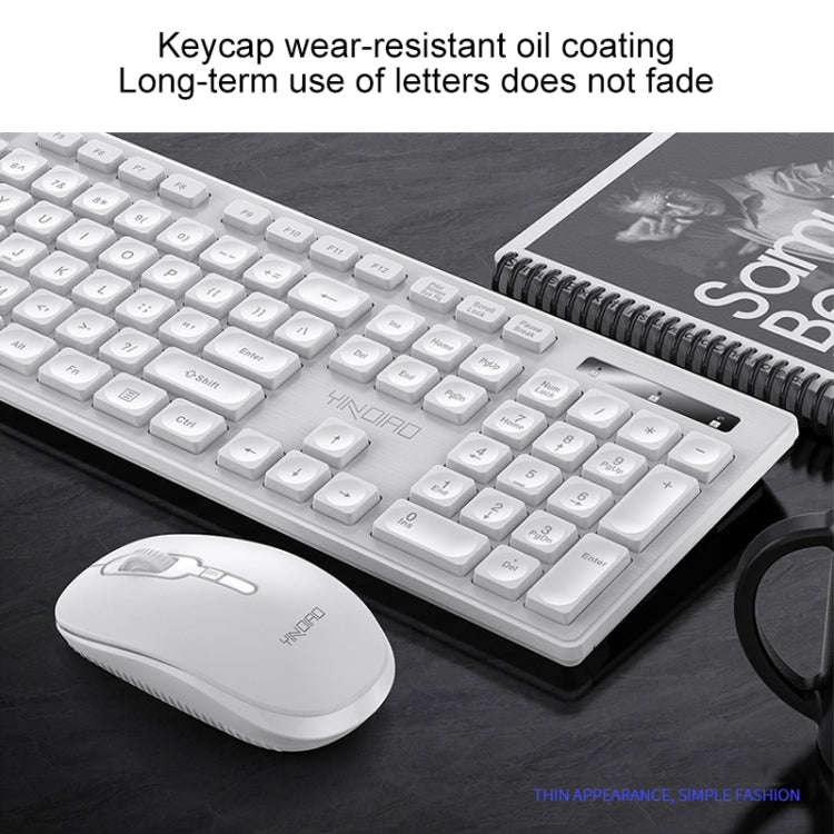 YINDIAO V3 Max Business Office Silent Wireless Keyboard Mouse Set (White)