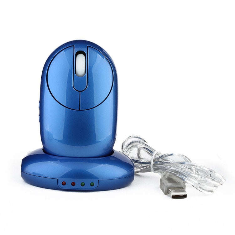 MZ-012 2.4G 1200 DPI Wireless Rechargeable Optical Mouse with 3 Ports USB HUB / Charging Dock(Blue)