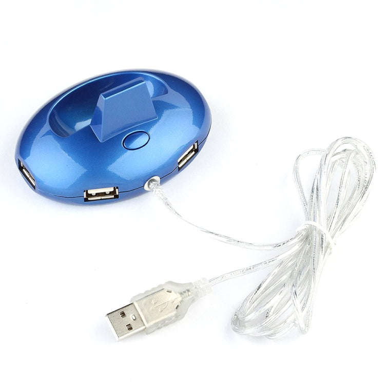 MZ-012 2.4G 1200 DPI Wireless Rechargeable Optical Mouse with 3 Ports USB HUB / Charging Dock(Blue)