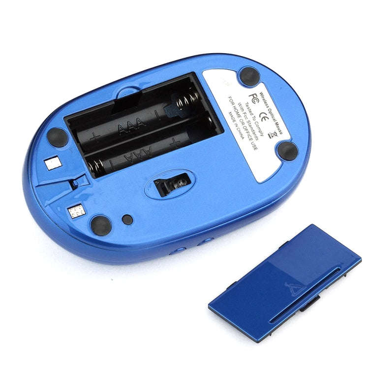 MZ-012 2.4G 1200 DPI Wireless Rechargeable Optical Mouse with 3 Ports USB HUB / Charging Dock(Blue)