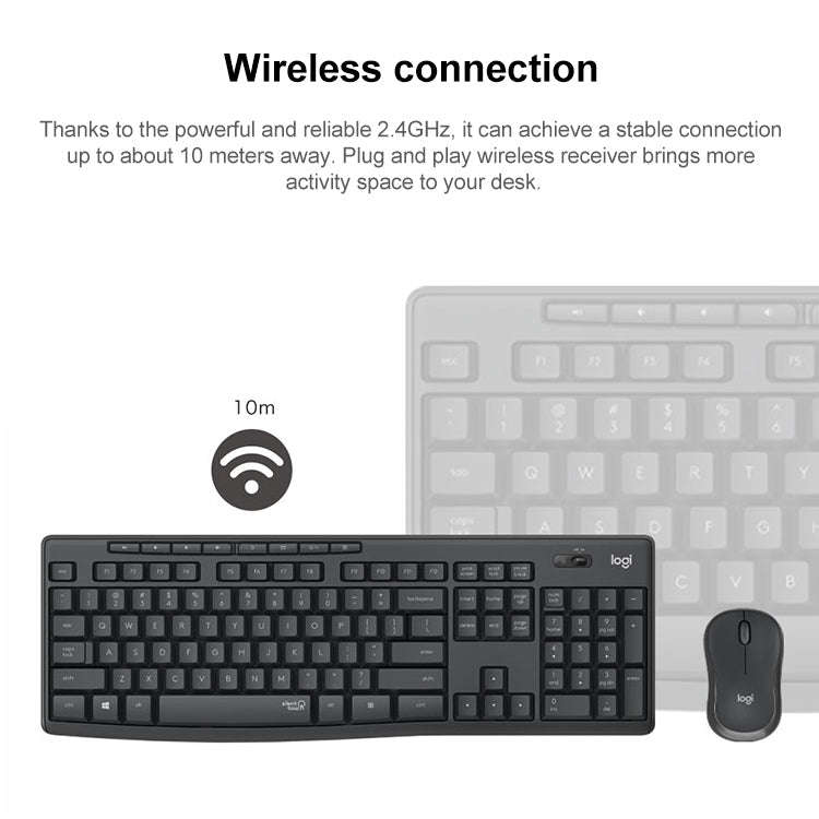 Logitech MK295 USB Wireless Silence Keyboard Mouse Set (Black)