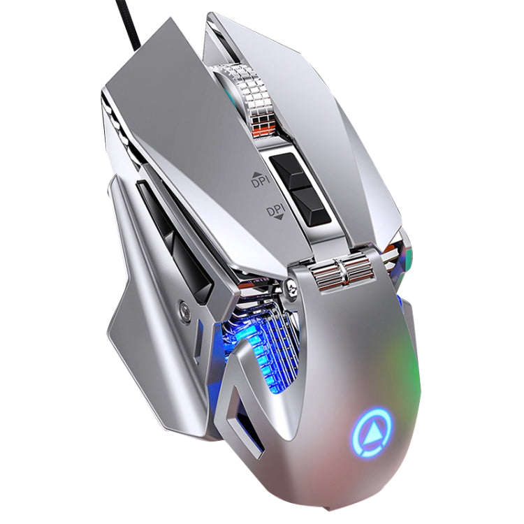 YINDIAO G10 7200DPI 7-modes Adjustable 7-keys RGB Light Wired Metal Mechanical Hard Core Macro Mo...