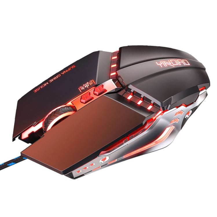 YINDIAO 3200DPI 4-modes Adjustable 7-keys RGB Light Wired Metal Mechanical Hard Core Macro Mouse,...