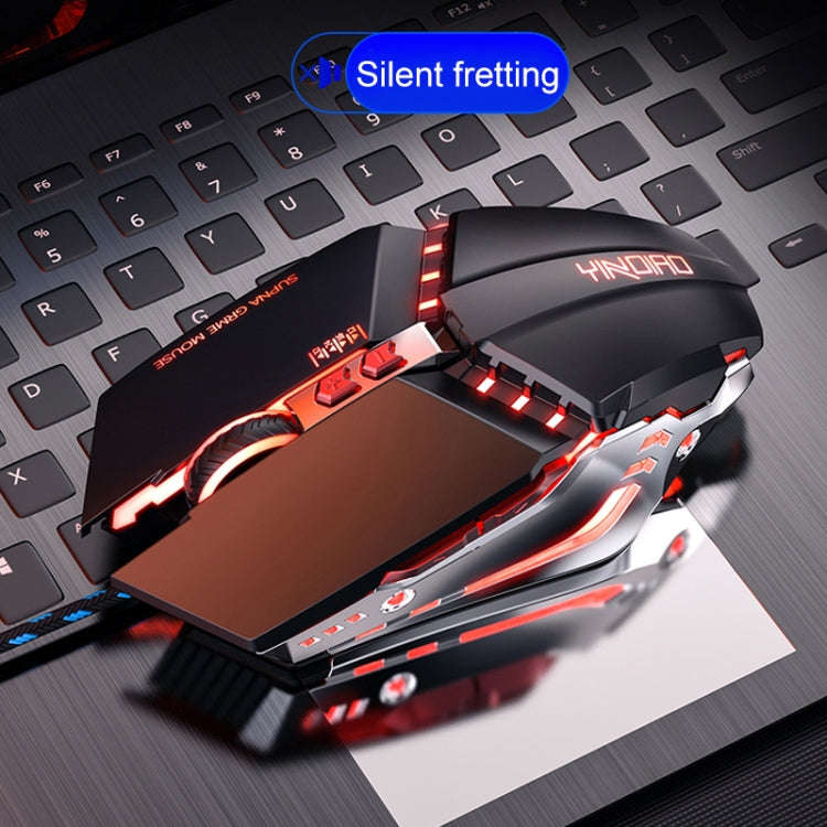 YINDIAO 3200DPI 4-modes Adjustable 7-keys RGB Light Wired Metal Mechanical Hard Core Macro Mouse,...