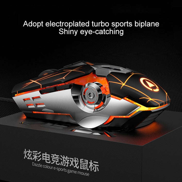 YINDIAO 3200DPI 4-modes Adjustable 7-keys RGB Light Wired Gaming Mechanical Mouse, Style: Silent ...