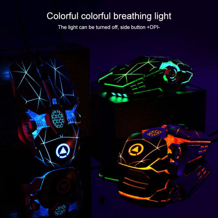 YINDIAO 3200DPI 4-modes Adjustable 7-keys RGB Light Wired Gaming Mechanical Mouse, Style: Silent ...