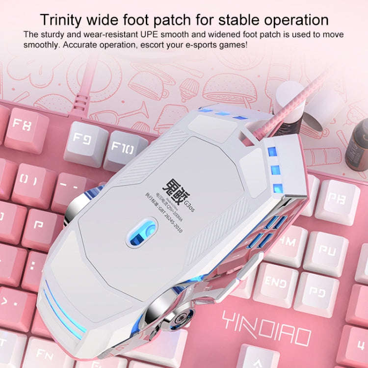 YINDIAO 3200DPI 4-modes Adjustable 7-keys RGB Light Wired Gaming Mechanical Mouse, Style: Audio V...