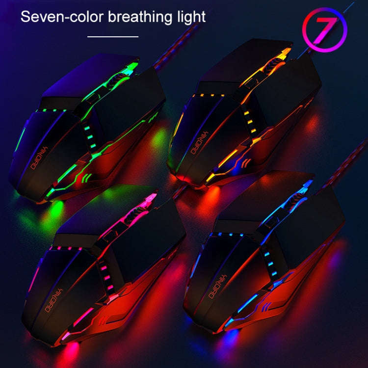 YINDIAO 6 Keys Gaming Office USB Mute Mechanical Wired Mouse(Black)